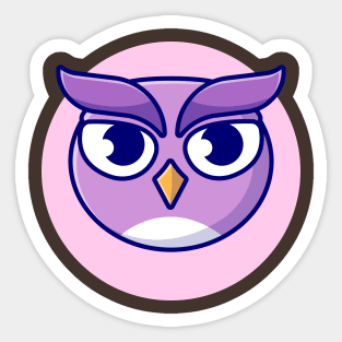 Cute Owl Cartoon Vector Icon Illustration (5) Sticker